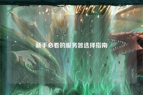 新手必看的服务器选择指南